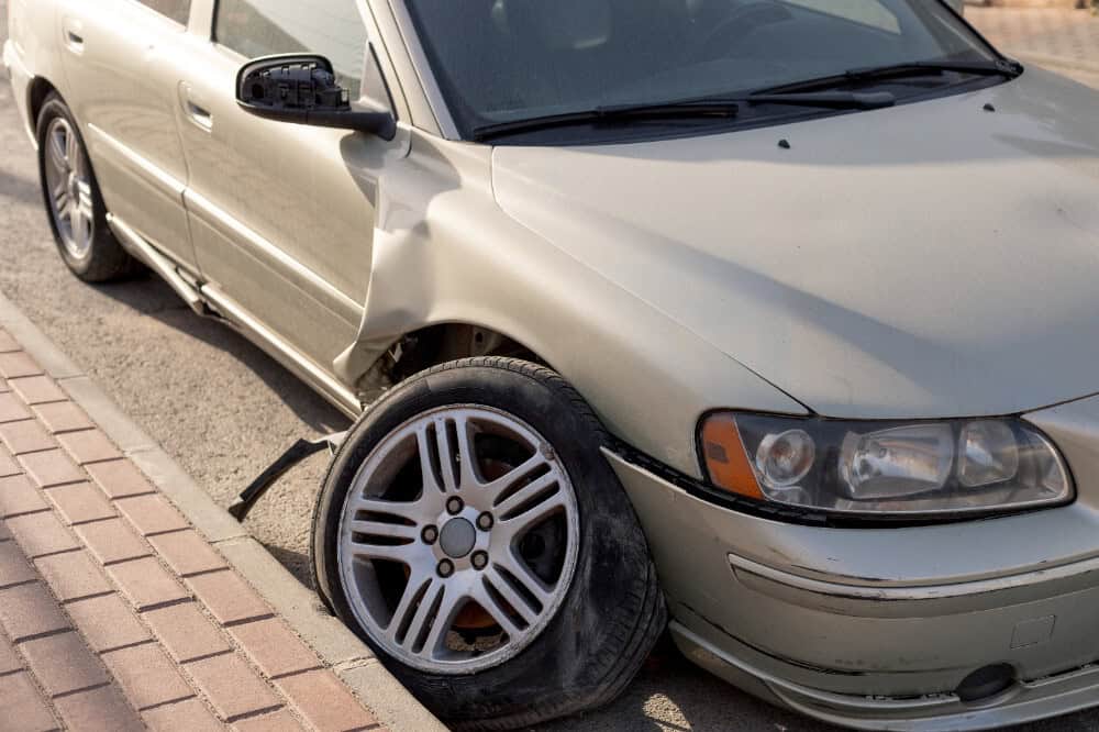 car damaged after Washington Columbia accident in need of auto accident lawyer
